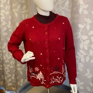 Christopher & Banks Winter Scene Sweater